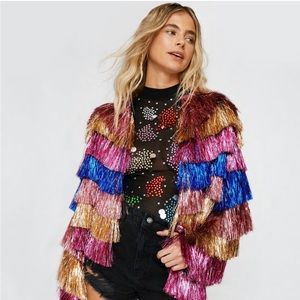 ERAS TOUR 💜 Nasty Gal - Color Block Tinsel Jacket